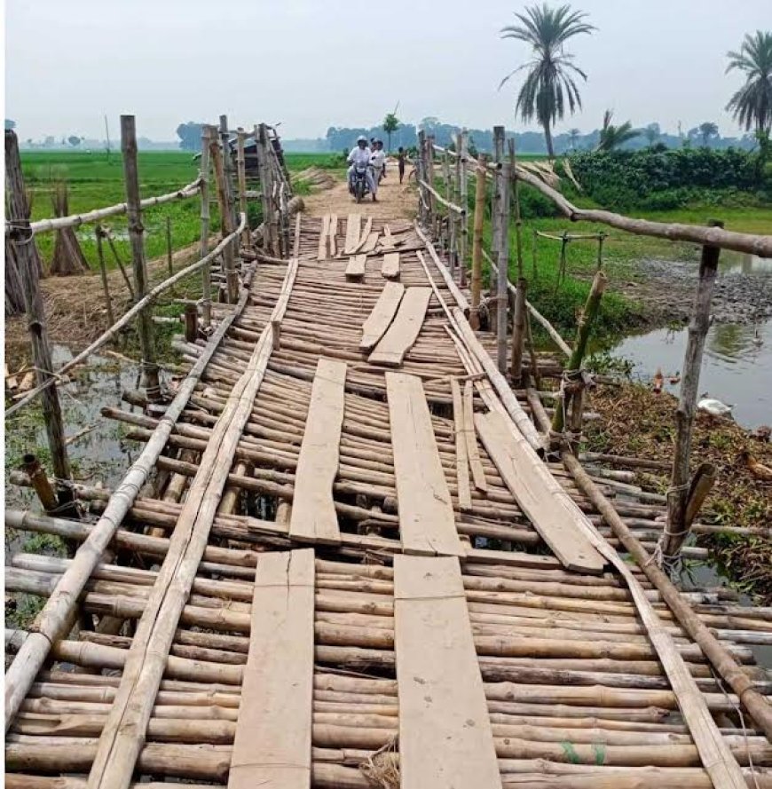 বর্ষায় ভেসে গেছে শার্শার বেলতা খালের উপর বাঁশ কাঠের সাঁকো;১৫ গ্রামের মানুষের ভোগান্তি চরমে