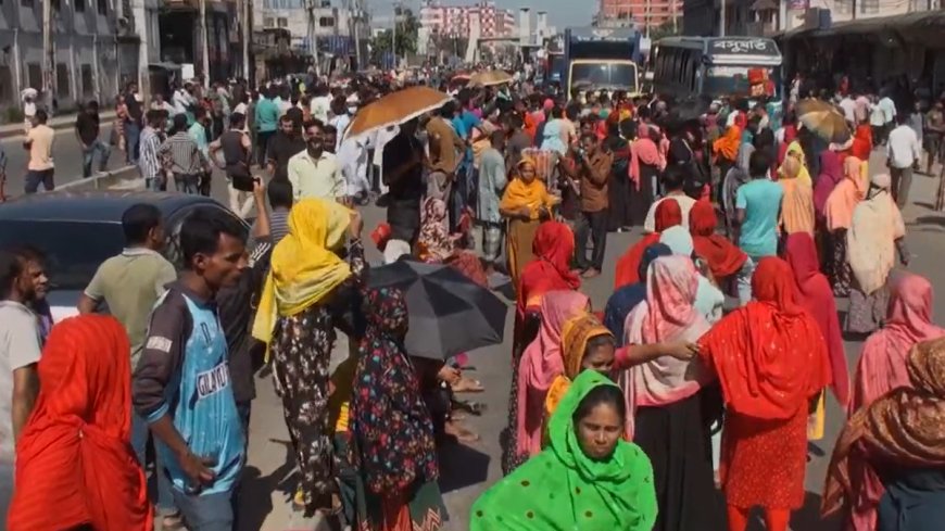 শ্রমিকদের অবরোধে ঢাকা-ময়মনসিংহ মহাসড়কে দীর্ঘ যানজট