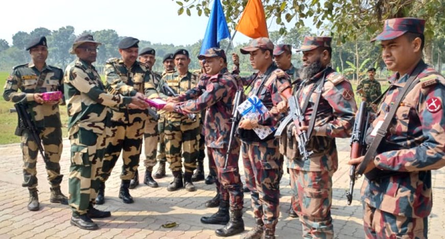 ভারতের প্রজাতন্ত্র দিবসে চুয়াডাঙ্গা দর্শনা  সীমান্তে বিজিবি-বিএসএফ মিষ্টি বিনিময়