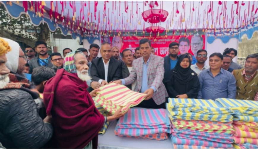 শহীদ জিয়াউর রহমানের জন্মবার্ষিকীতে সিরাজগঞ্জে শীতবস্ত্র বিতরণ