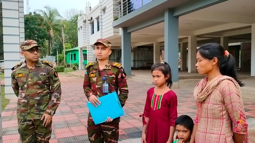 দুর্গম পাহাড়ে সেনাবাহিনীর মানবিক হাত, আগুনে দগ্ধ শিশু জিংক থান ময় এখন সুস্থতার পথে।